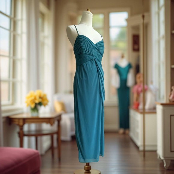 NWT Elegant Turquoise Teal Evening Gown by Alex Evenings! Size 10! NEW! - Picture 4 of 9